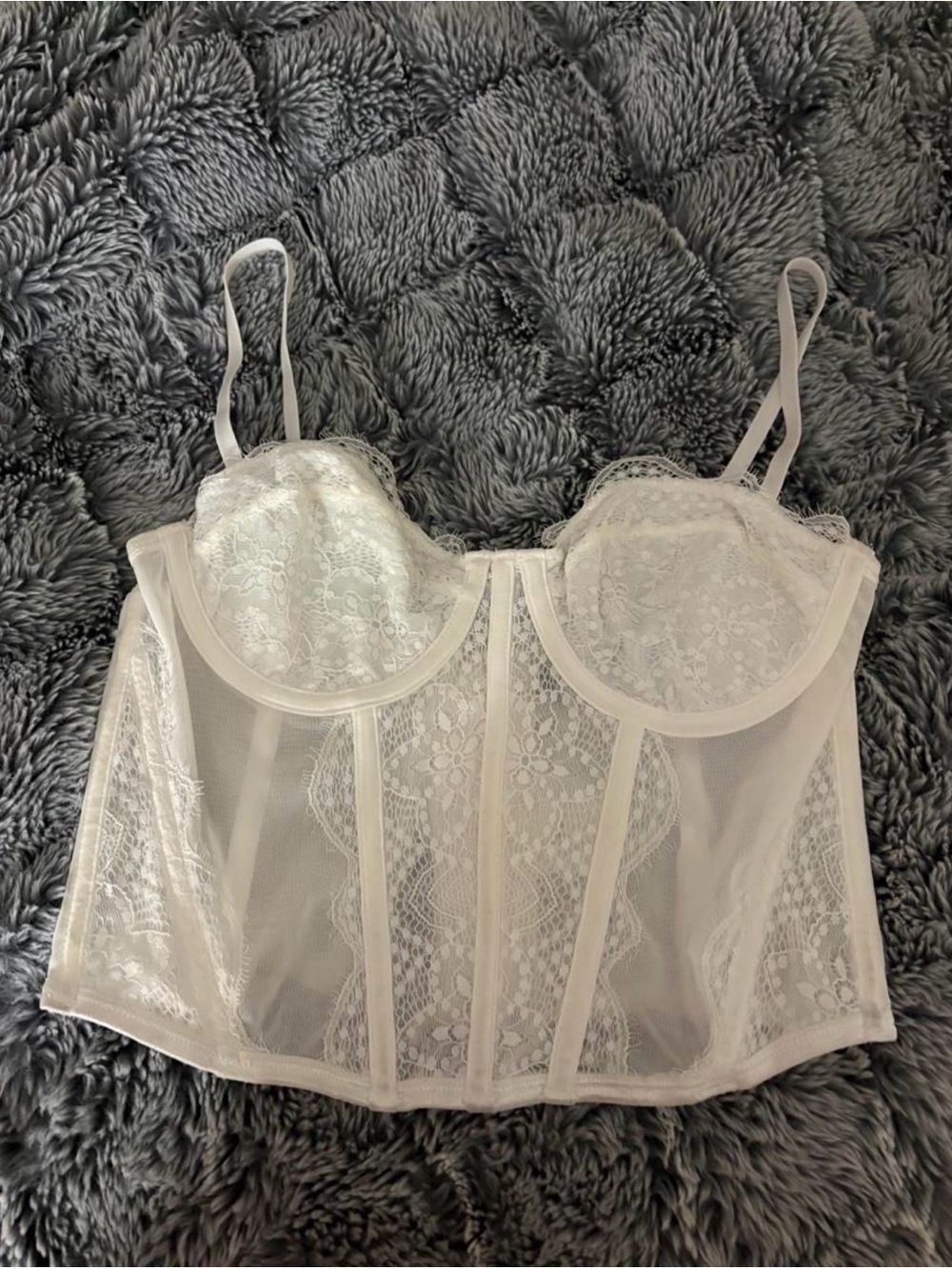White Fox Boutique White Lace corset top